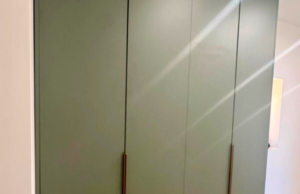 Placard sur mesure pour hall d’entrée en vert jonc à Valence