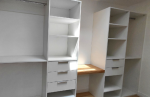 Dressing sur mesure blanc avec espace coiffeuse à Dréfféac